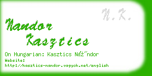 nandor kasztics business card